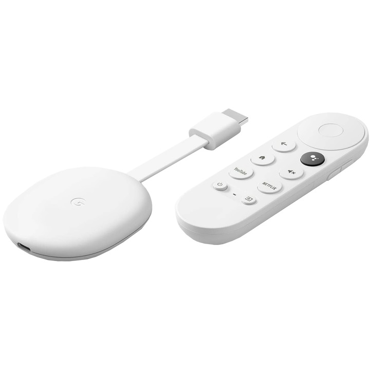 Google Chromecast TV, 4K, HDMI, Bluetooth, Wi-Fi, Бял