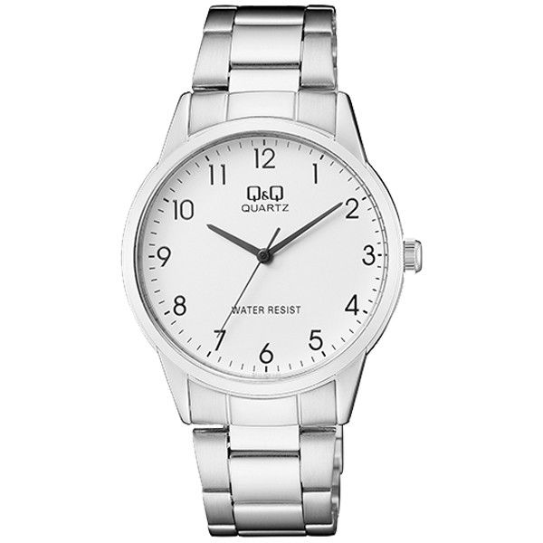 Ceas barbatesc, Q&Q, clasic, argintiu cu alb
