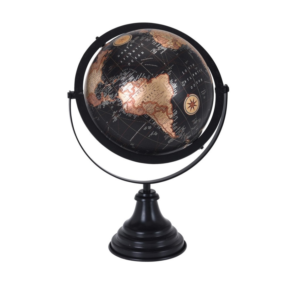 Decoratiune glob pamantesc, cadru metalic, 20 cm