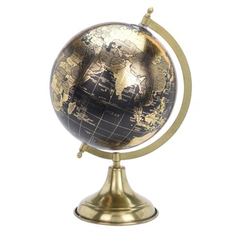 Decoratiune glob pamantesc, cu baza metalica, 20 cm Decoratiune glob pamantesc, cu baza metalica, 20 cm