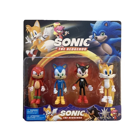 Комплект от 4 фигурки Sonic The Hedgehog, многоцветни, H 11см Комплект от 4 фигурки Sonic The Hedgehog, многоцветни, H 11см
