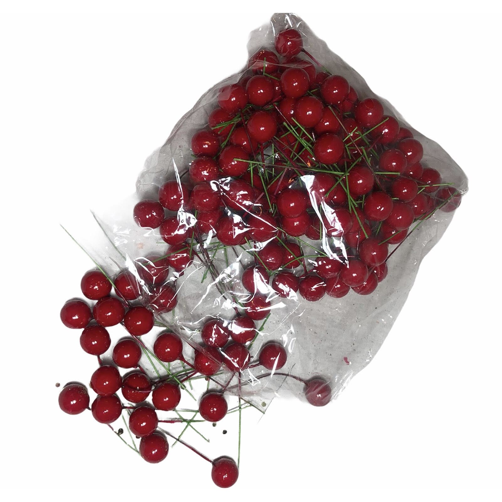 Set 144 merisoare pentru decoratiile de Craciun, Rosu, Atelier, 1x1cm