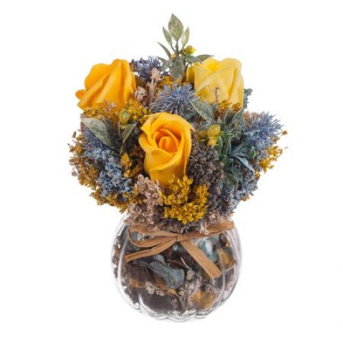 Buchet flori aranjament, DEL202A, Galben