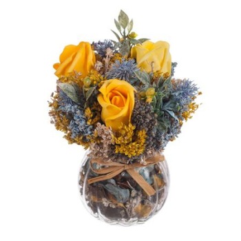 Buchet flori aranjament, DEL202A, Galben Buchet flori aranjament, DEL202A, Galben