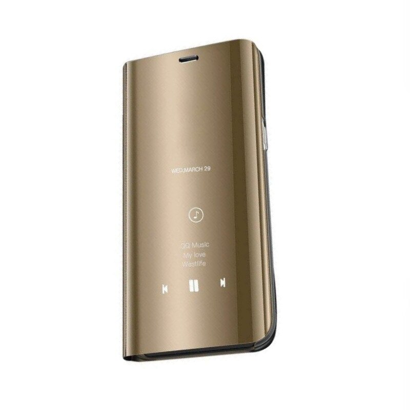 Husa Flip Mirror pentru Galaxy A6 (2018) Plus Gold