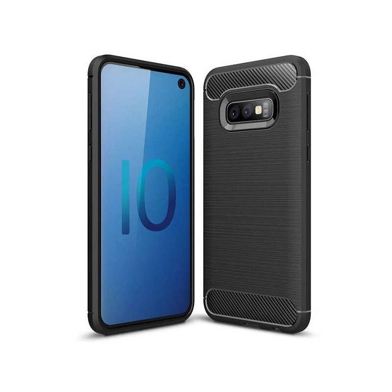 Husa Carbon Design Forcell pentru Samsung Galaxy S10E , Negru