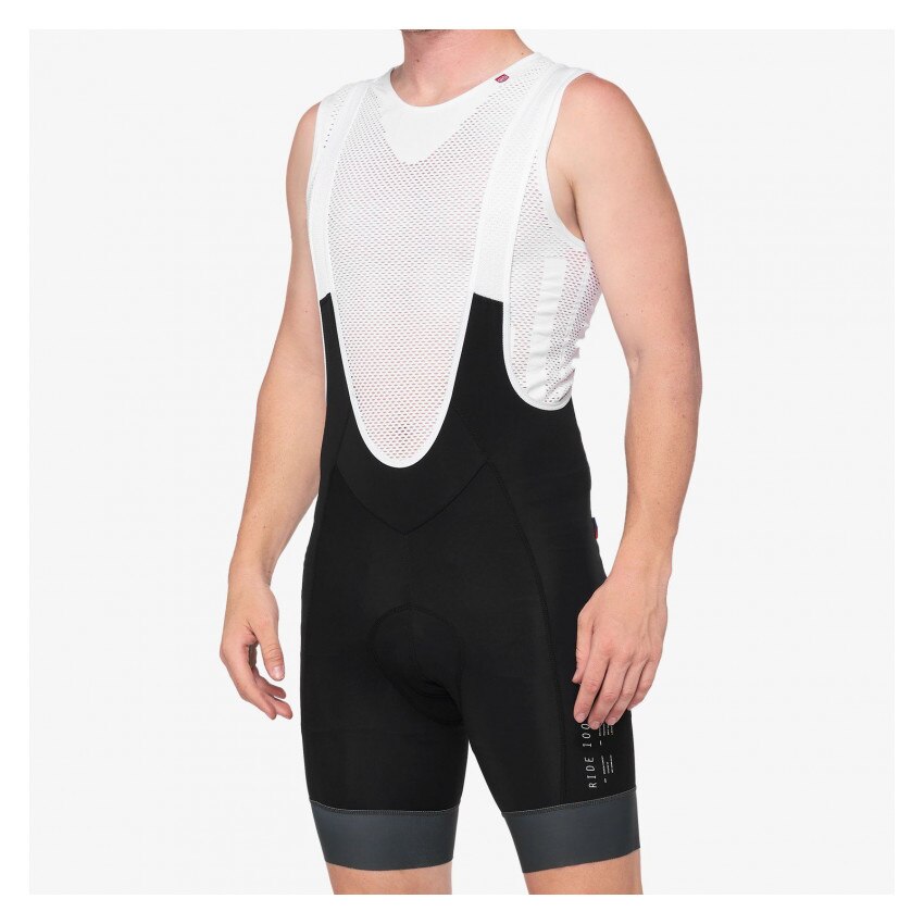 Pantaloni 100% Exceeda Bib shorts , Negru/Gri, L