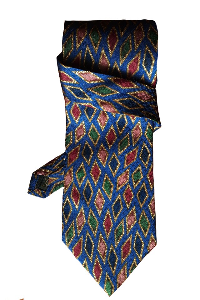 Cravata matase Bill Blass, albastra, 145 cm lungime, cu imprimeu