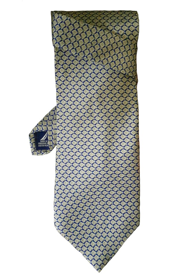 Cravata matase barbati Nautica, galben/albastru, 143 cm lungime