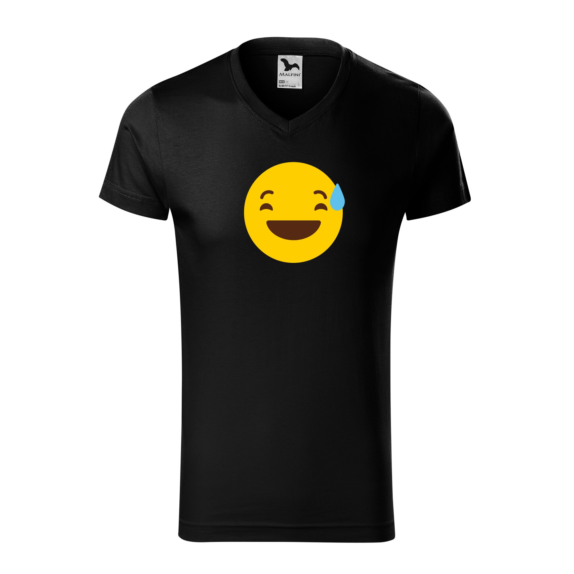 Tricou barbati, Malfini, Emoji Feeling Weird Face, Negru, L