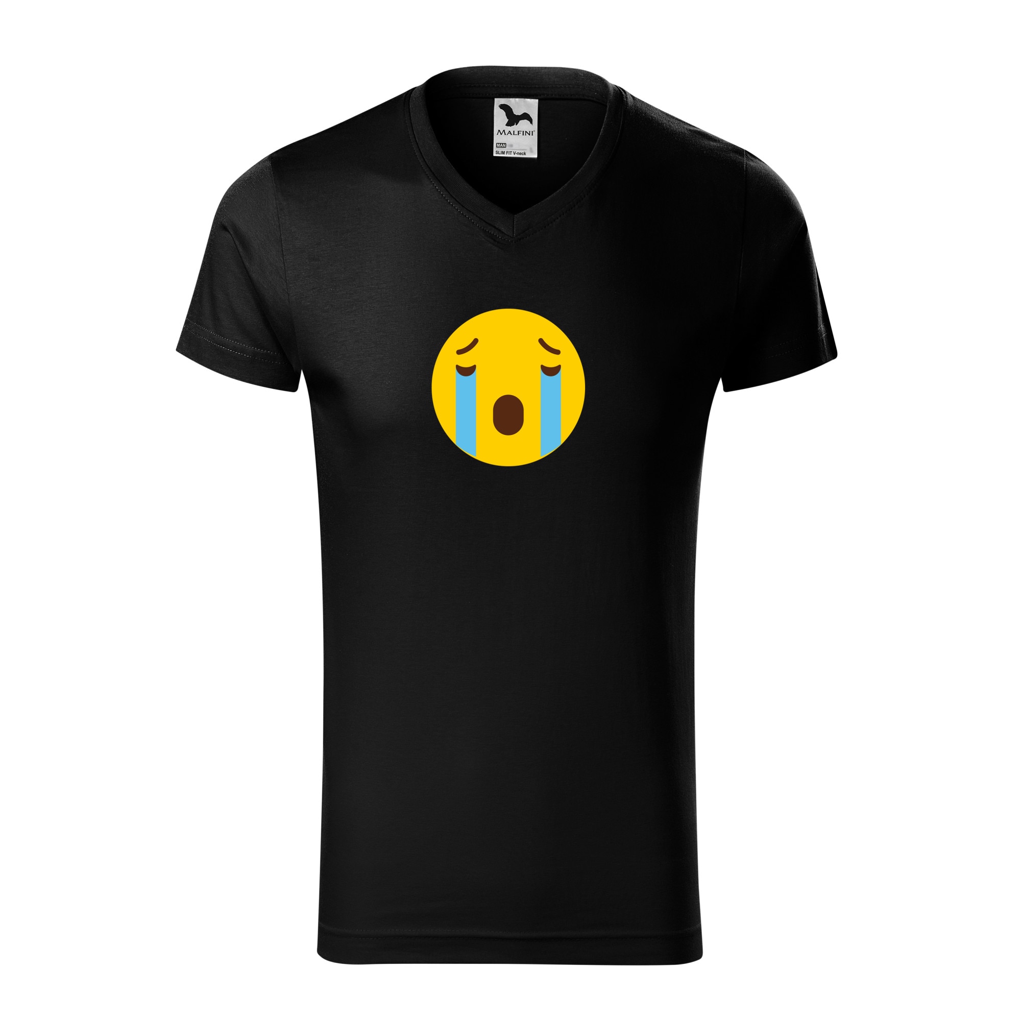 Tricou barbati, Malfini, Emoji Crying like a river Face, Negru, L