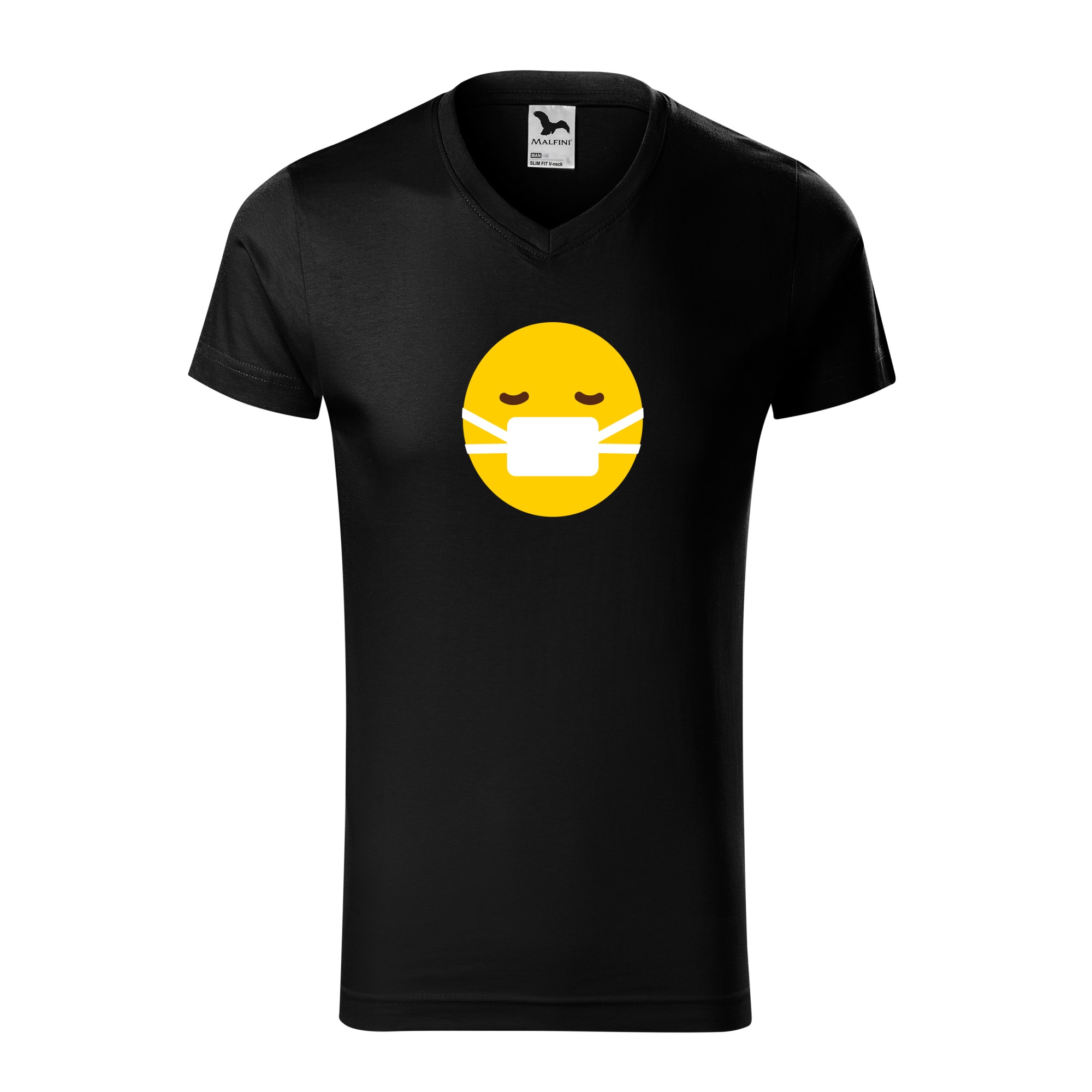 Tricou barbati, Malfini, Emoji Mask on Face, Negru, L