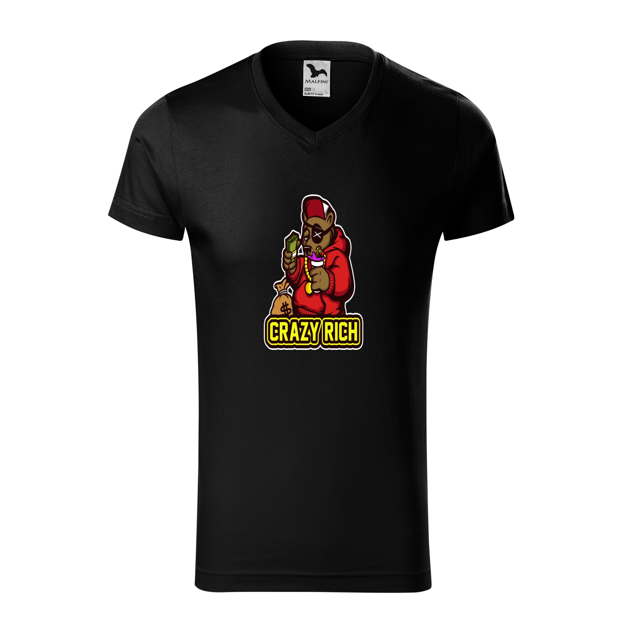 Tricou barbati, Malfini, Crazy Rich, Negru, L