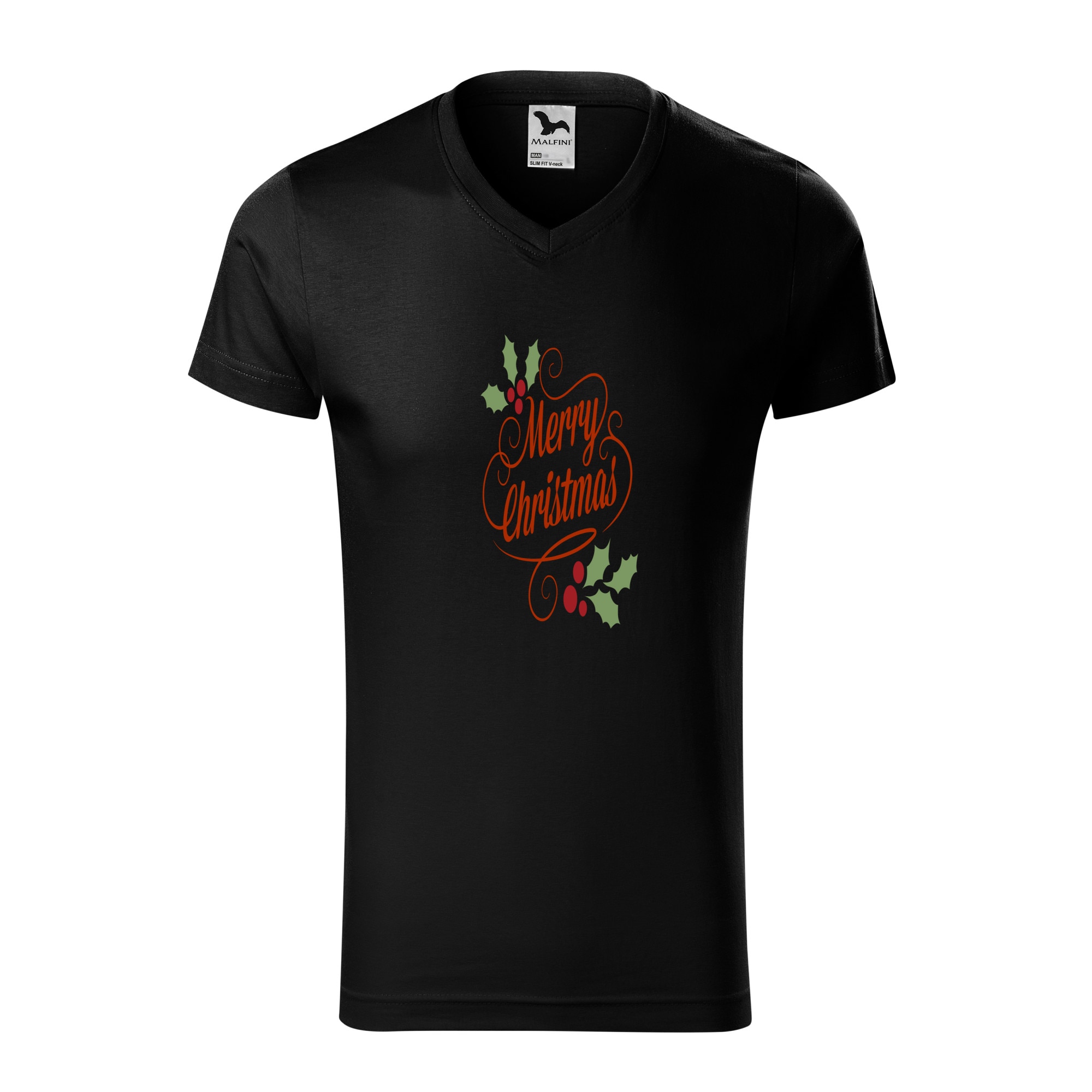Tricou barbati, Malfini, Happy Christmas, Negru, L