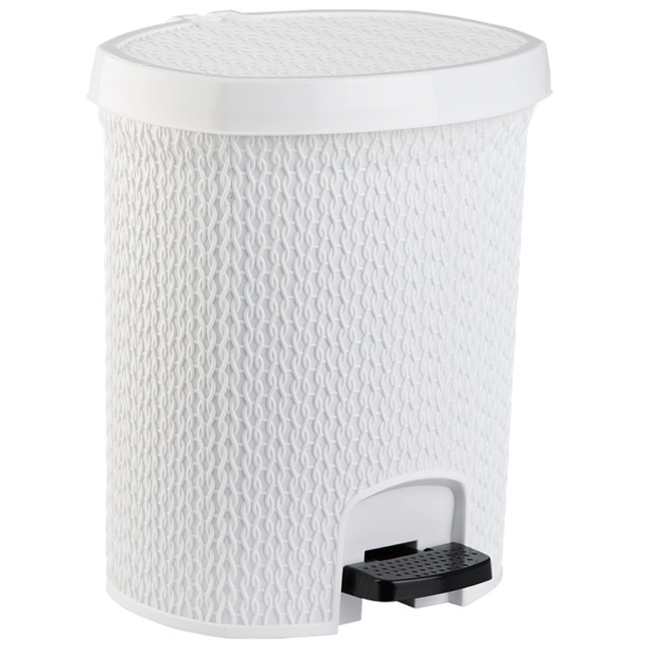 Cos de gunoi impletit cu pedala, COMFORT TIME, plastic, 10L