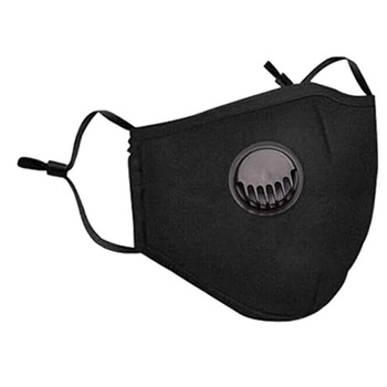 Masca de Protectie Neagra, + 2 Filtre Carbon, PM2.5, Bretele de Urechi Ajustabile si Valva pentru Expiratie Masca de Protectie Neagra, + 2 Filtre Carbon, PM2.5, Bretele de Urechi Ajustabile si Valva pentru Expiratie