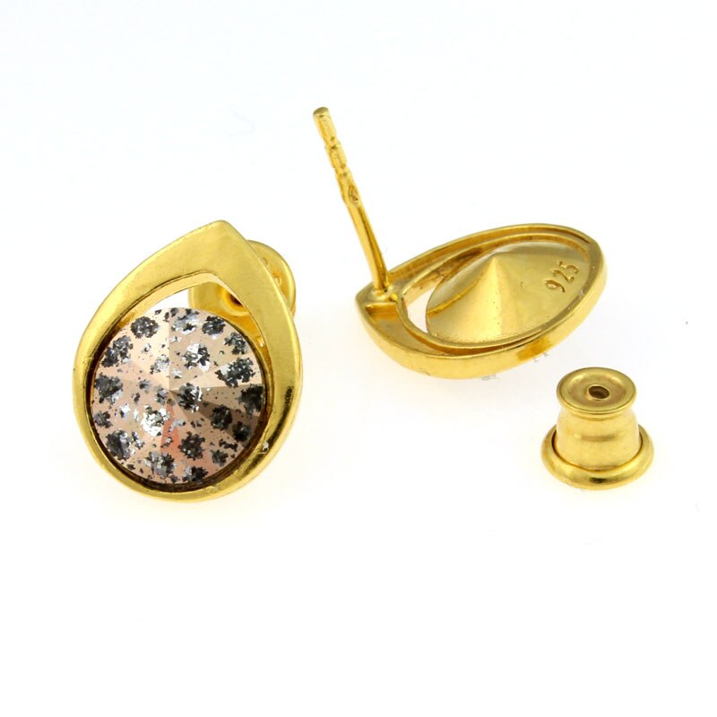 Cercei Argint 925 placat cu aur 24k cu cristale® crystal rose patina 8 mm