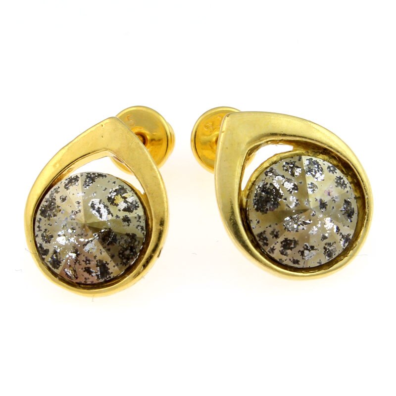 Cercei Argint 925 placat cu aur 24k cu cristale® crystal gold patina 8 mm