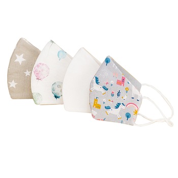 Set 4 Masti protectie faciala COPII, SWEET DREAMS, reutilizabile, bumbac, 3 straturi, anatomice, cu elastic Set 4 Masti protectie faciala COPII, SWEET DREAMS, reutilizabile, bumbac, 3 straturi, anatomice, cu elastic