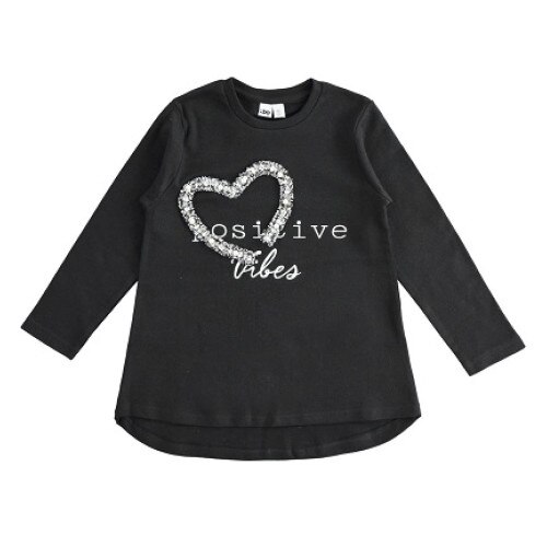 Bluza fata, Ido, negru cu inima