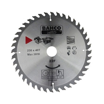 Panza de fierastrau circular pentru lemn, Bahco, cu dinti din carbura metalica, 230 x 30 x 2.8 cm Panza de fierastrau circular pentru lemn, Bahco, cu dinti din carbura metalica, 230 x 30 x 2.8 cm