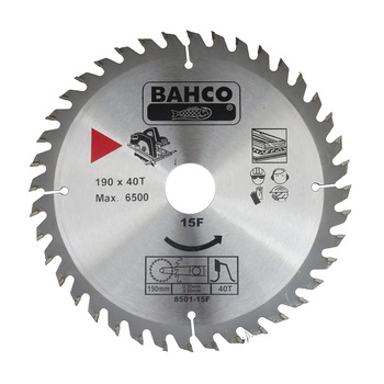 Panza de fierastrau circular pentru lemn, Bahco, cu dinti din carbura metalica, 40T, 190 x 30 x 2.6 cm Panza de fierastrau circular pentru lemn, Bahco, cu dinti din carbura metalica, 40T, 190 x 30 x 2.6 cm