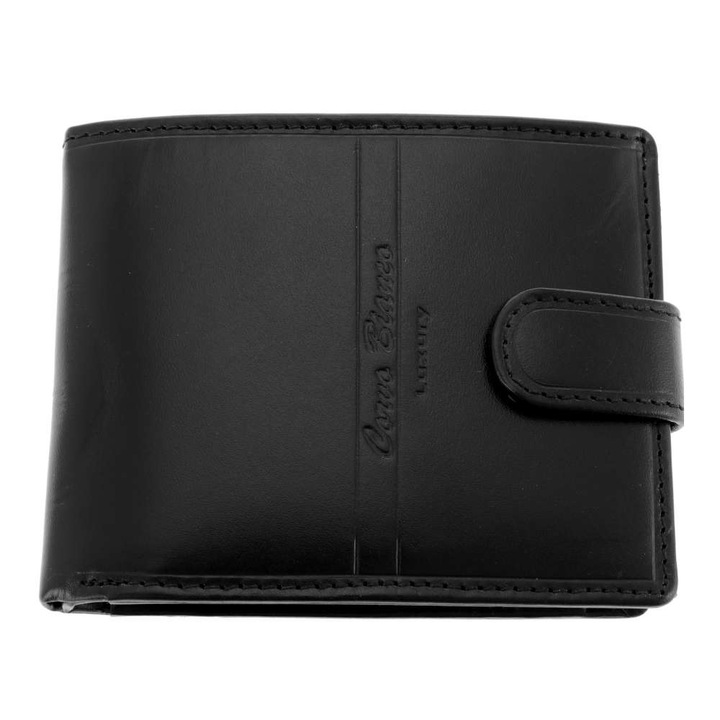 Portofel Piele Neagra Luxury 9,5 x 12 cm