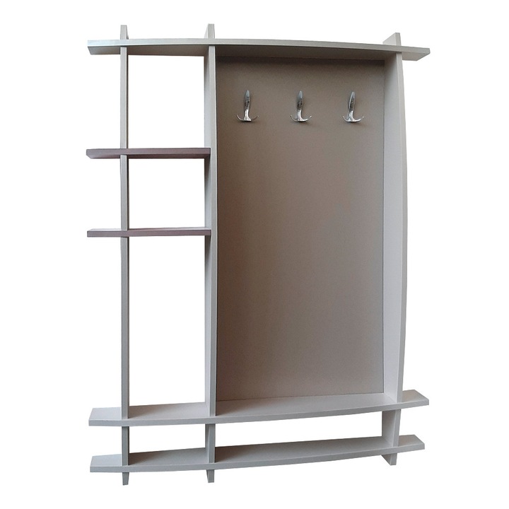 Cuier St. Galen, cu prindere de perete, pal Crem /Capucino, 110 x 23 x 145 cm