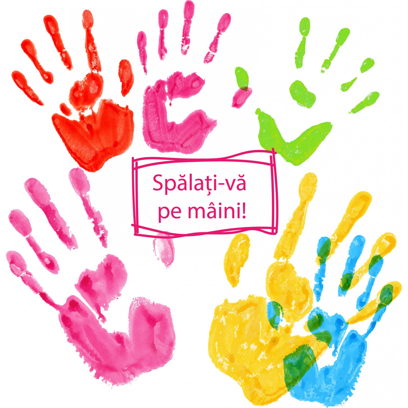 Sticker Spalati-va pe Maini - 50x50 cm