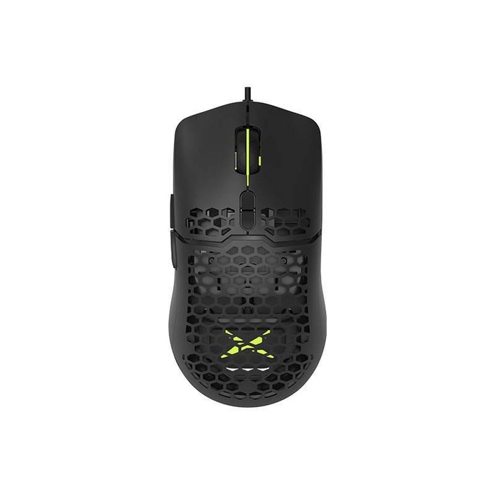 Delux M700 vezetékes egér, 16000 DPI, RGB, fekete