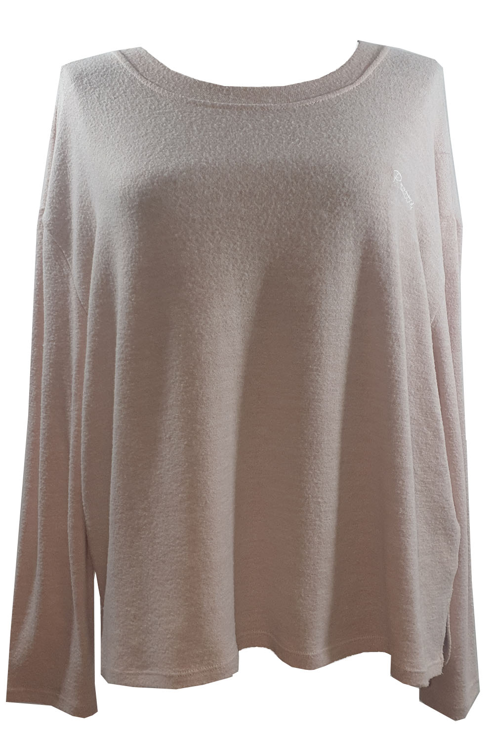 Pulover dama Tally Weijl, roz pal cu imprimeu text, L