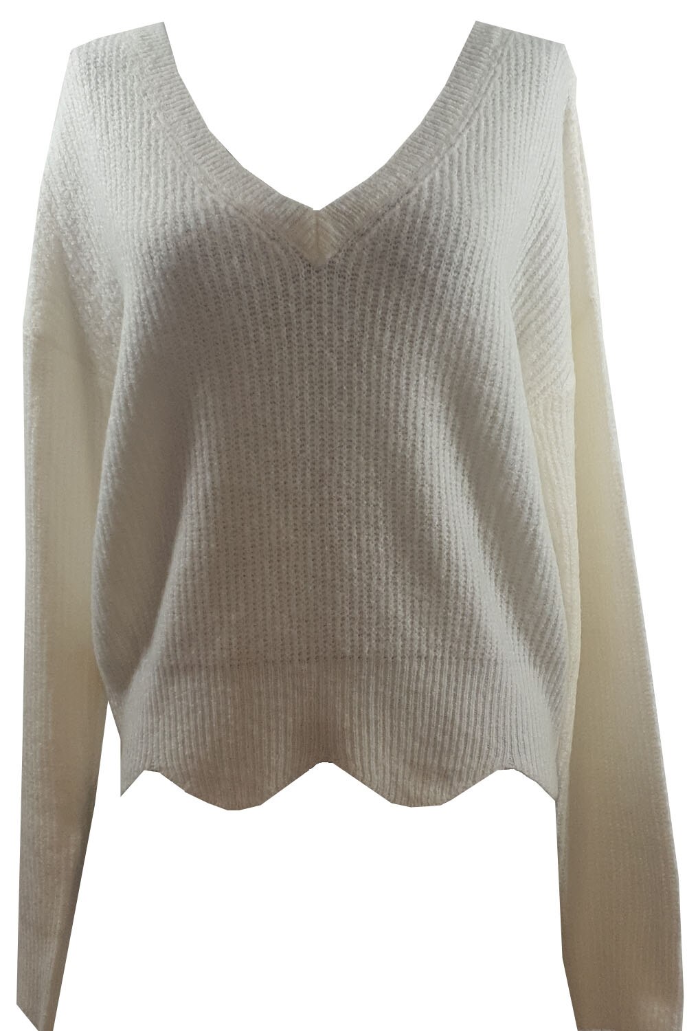 Pulover dama Tally Weijl,alb tricotat,M