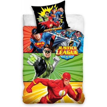 Lenjerie pat Justice League 140x200 cm JL182001-PP Lenjerie pat Justice League 140x200 cm JL182001-PP