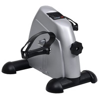 Mini bicicleta pentru fitness cu display LCD, vidaXL, 34,5 x 24 x 31 cm, Argintiu