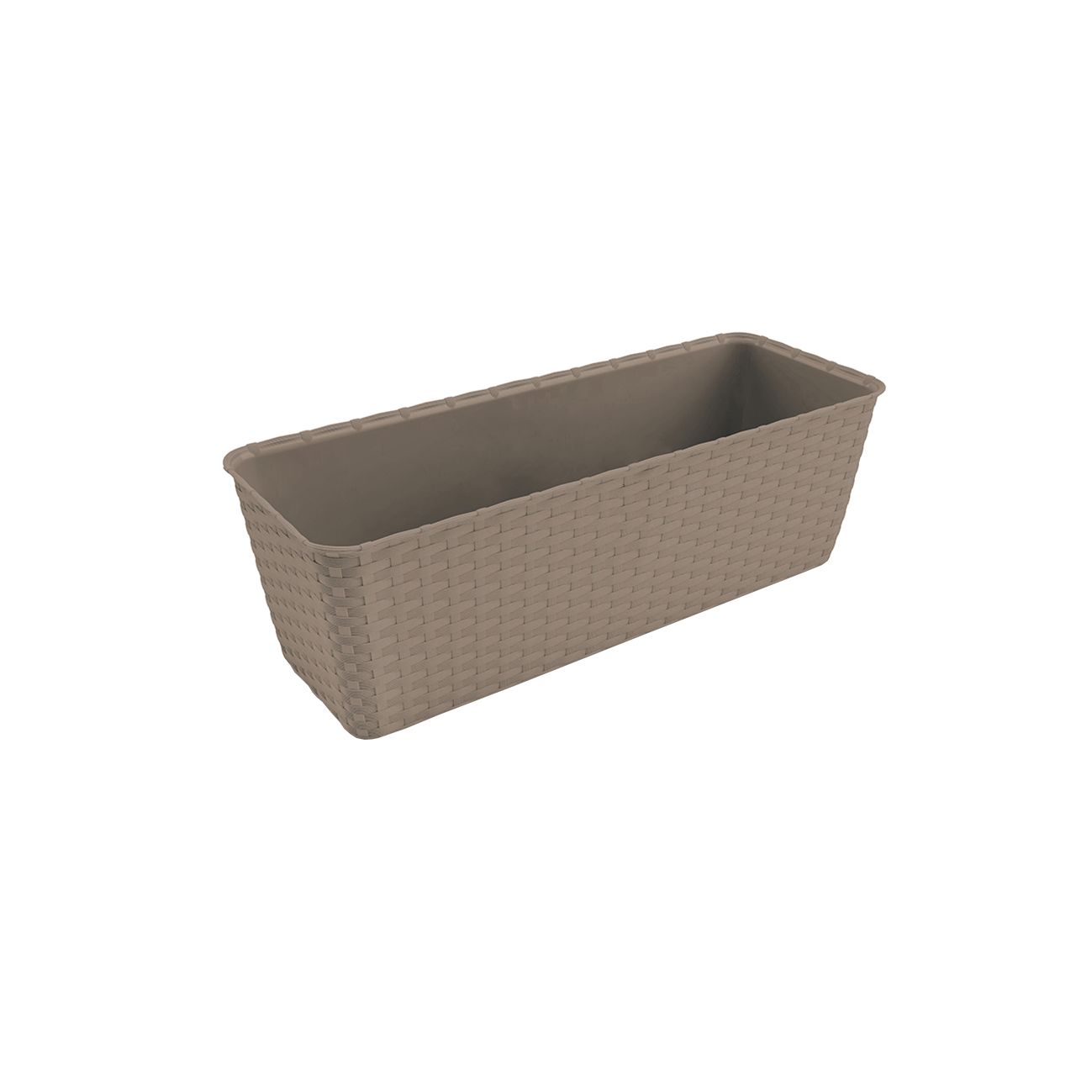 Jardiniera tip ratan, dimensiune 50x17 cm, gri