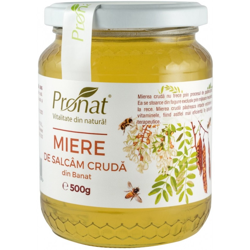 Miere de salcam cruda, Pronat, 500g
