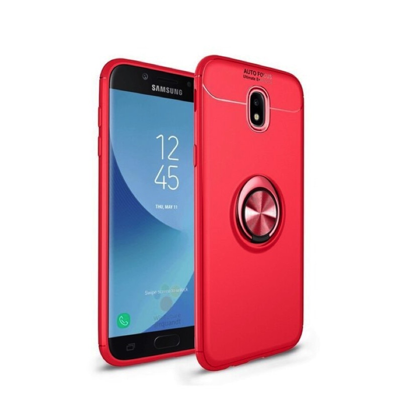 Husa din silicon cu inel magnetic rotativ pentru Galaxy J4 (2018) Red