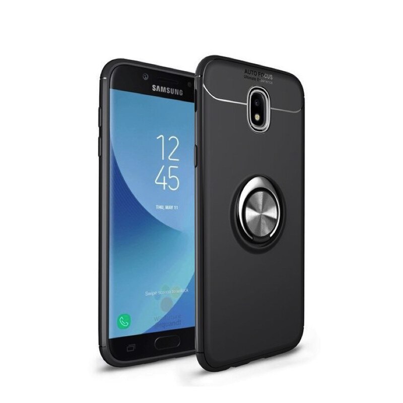 Husa din silicon cu inel magnetic rotativ pentru Galaxy J4 (2018) Black