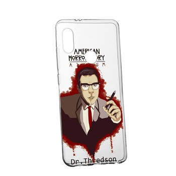 Husa American Horror Dr. Thredson, pentru Motorola One Vision, rezistenta la uzura, anti-alunecare, din silicon Premium, 518 Husa American Horror Dr. Thredson, pentru Motorola One Vision, rezistenta la uzura, anti-alunecare, din silicon Premium, 518