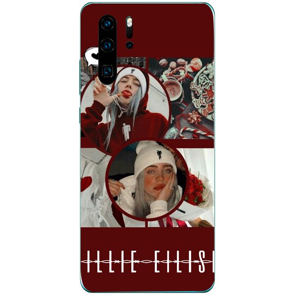 Husa din Silicon, Christmas Billie Eilish Really Signature pentru Huawei P30 Pro, Multicolor
