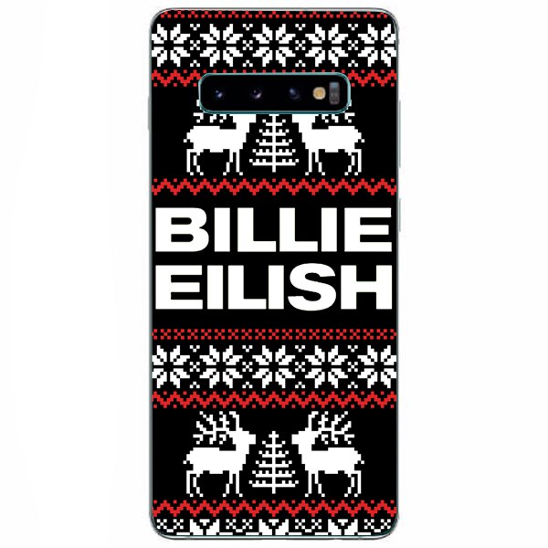 Husa din Silicon, Christmas Billie Eilish My Name Everywhere White pentru Samsung Galaxy S10 Plus , Multicolor