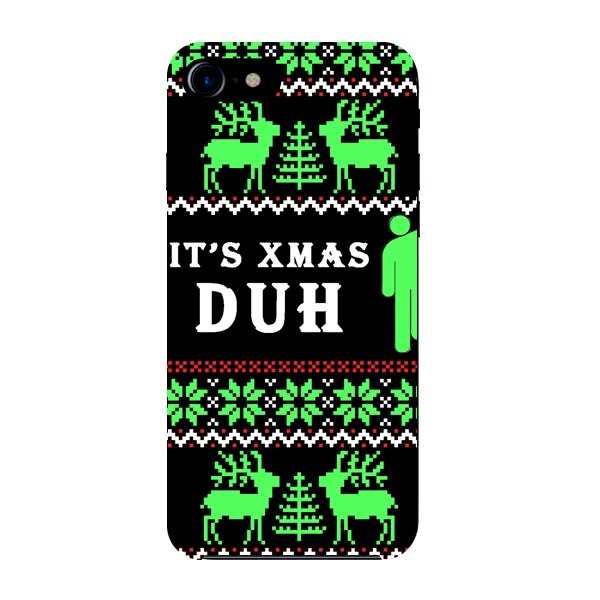 Husa din Silicon, Christmas Billie Eilish It's Christmas pentru iPhone 7 Plus, Multicolor