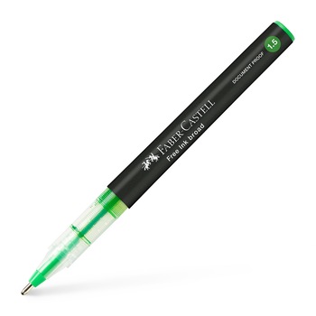Roller Free Ink 1.5mm, Faber-Castell, Verde Roller Free Ink 1.5mm, Faber-Castell, Verde