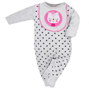 Salopeta cu maneca lunga pentru fete Koala Portret 05-664, Gri, 68 cm Salopeta cu maneca lunga pentru fete Koala Portret 05-664, Gri, 68 cm