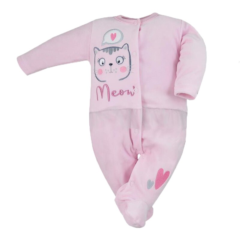 Salopeta cu maneca lunga pentru fete Koala Miau 07-440, Roz, 68 cm