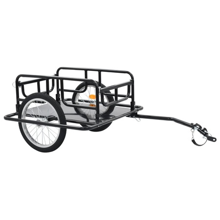 Remorca de bicicleta, vidaXL, Otel, 130 x 73 x 48,5 cm, Negru