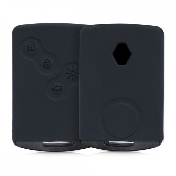 Husa Cheie Auto pentru Renault / Dacia - 4 Butoane - Keyless Go, Silicon, Negru, 44704.01