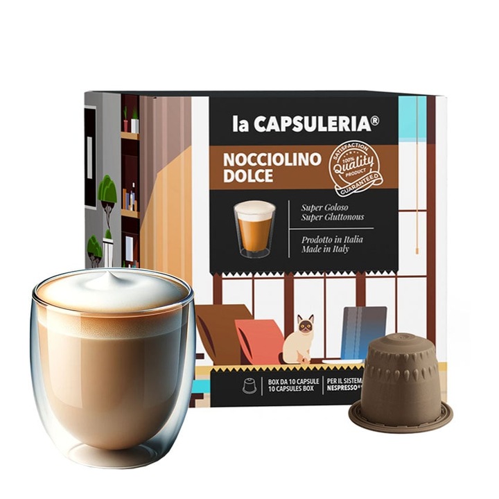 Nocciolino Crema de Alune, 10 capsule compatibile Nespresso, La Capsuleria