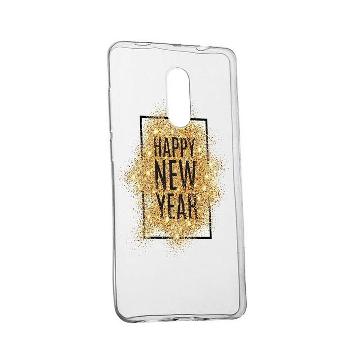 Husa Silicon Happy New Year, Compatibila cu Nokia 2.4, rezistenta la uzura, anti-alunecare, 355