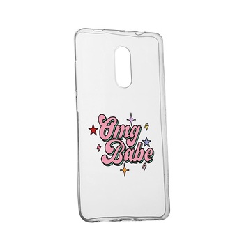 Husa cu mesaj OMG Babe, pentru Nokia 3.2, rezistenta la uzura, anti-alunecare, din silicon Premium, 487 Husa cu mesaj OMG Babe, pentru Nokia 3.2, rezistenta la uzura, anti-alunecare, din silicon Premium, 487